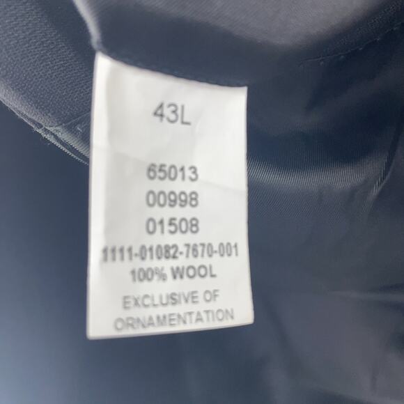 Jos A Bank Signature Collection Mens 43L Black Tailored Fit Blazer Suit Jacket - Picture 8 of 8